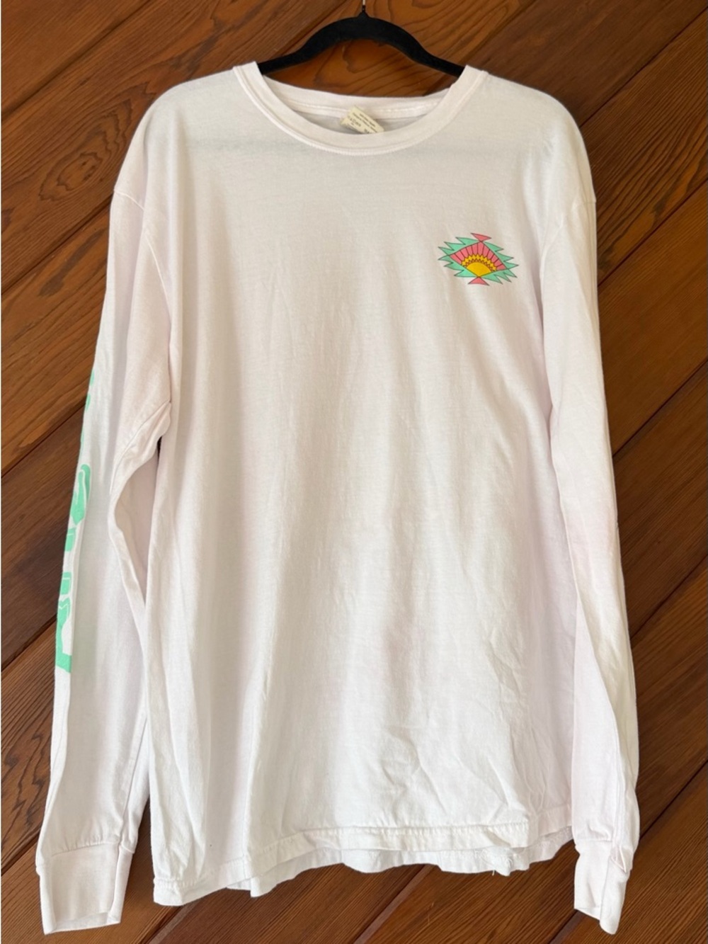 Arizona Green Tea Long Sleeve Shirt Mens L Graphic Cherry Blossom White